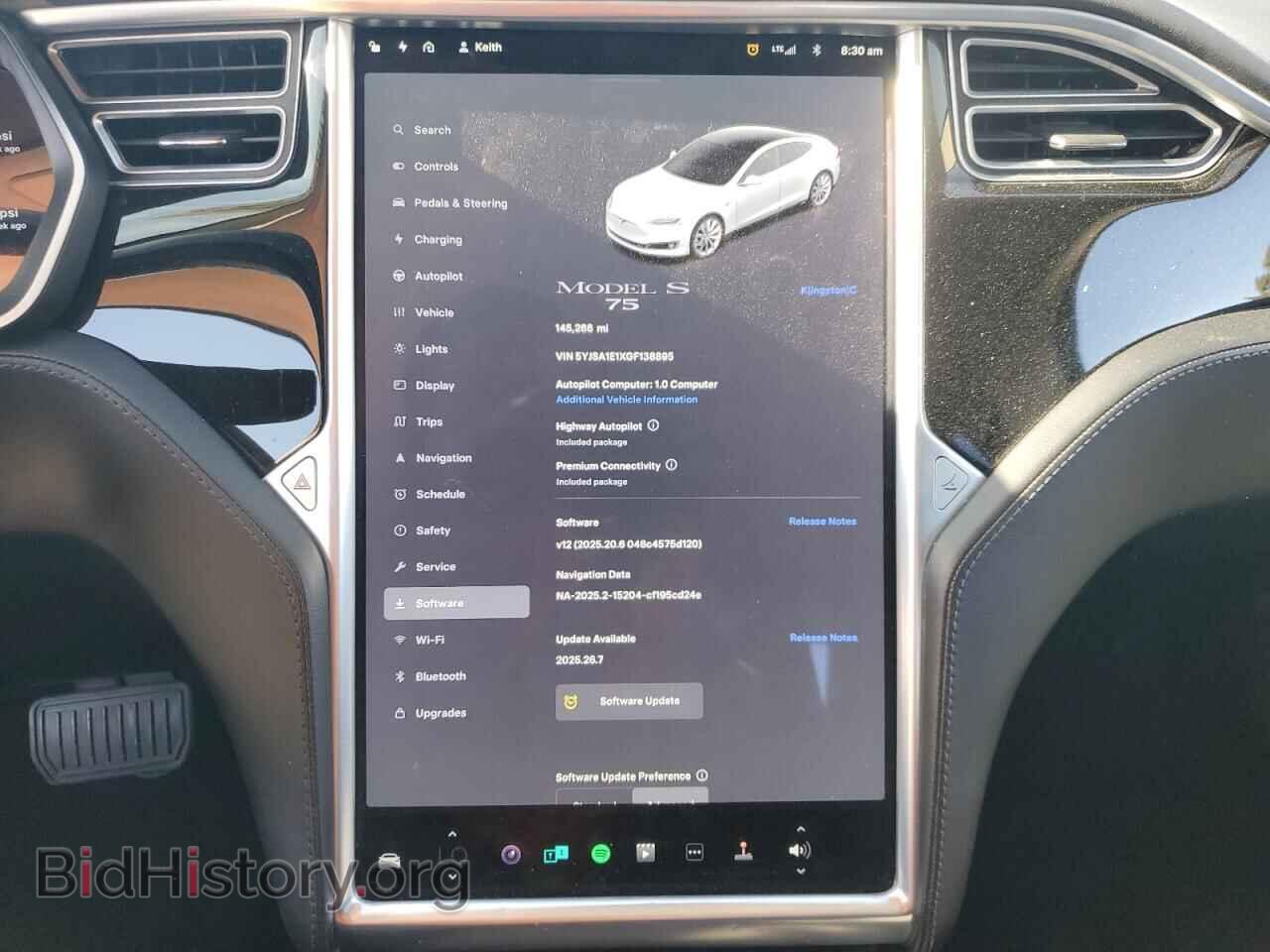 2016 TESLA MODEL S - VIN: 5YJSA1E1XGF138895 - Фото 9