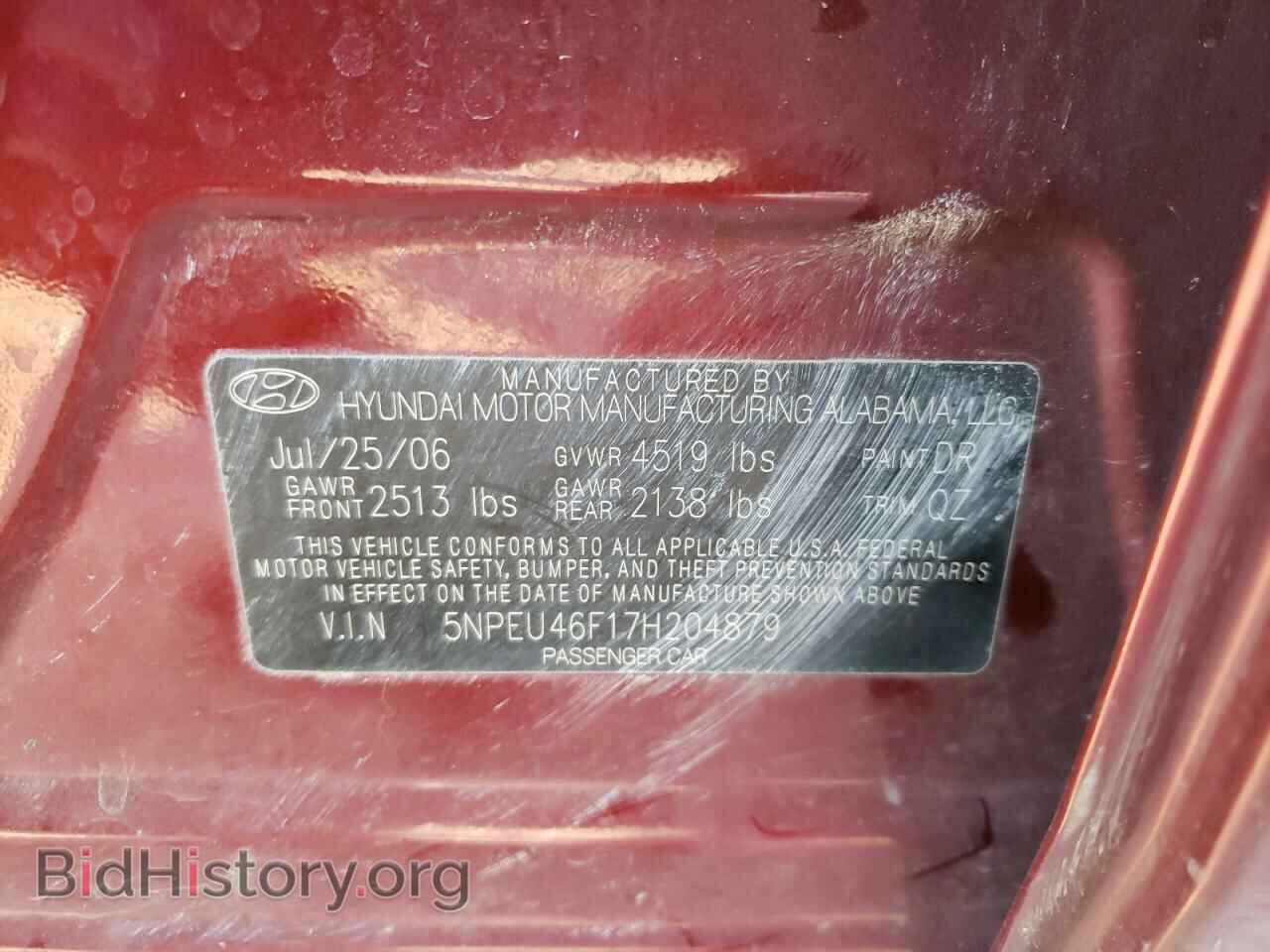 2007 HYUNDAI SONATA - VIN: 5NPEU46F17H204879 - Фото 10