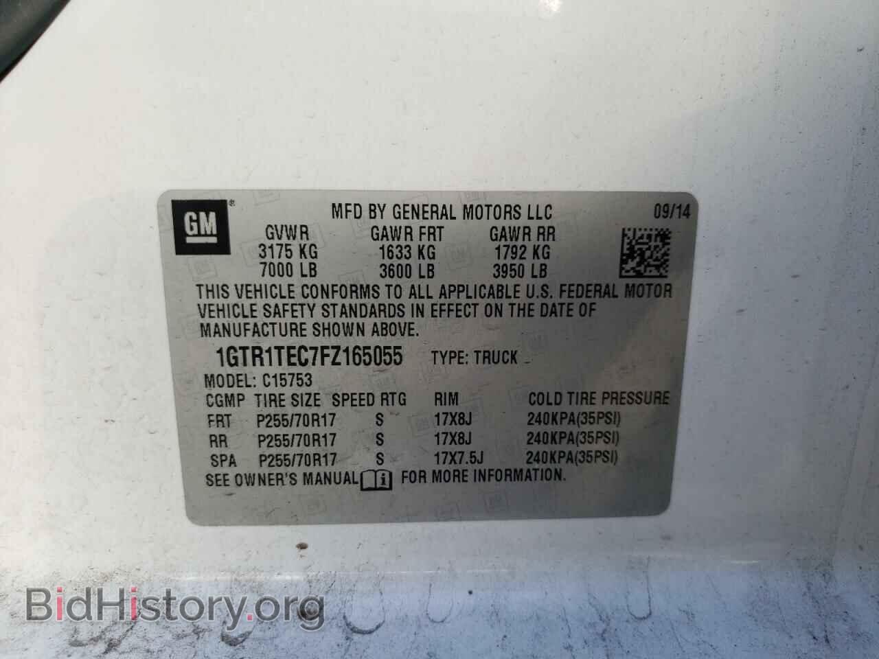 2015 GMC SIERRA - VIN: 1GTR1TEC7FZ165055 - Фото 12