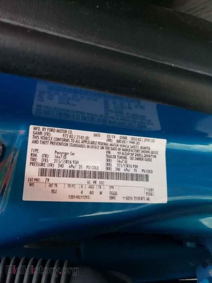 2014 FORD FOCUS - VIN: 1FADP3F28EL269706 - Фото 10