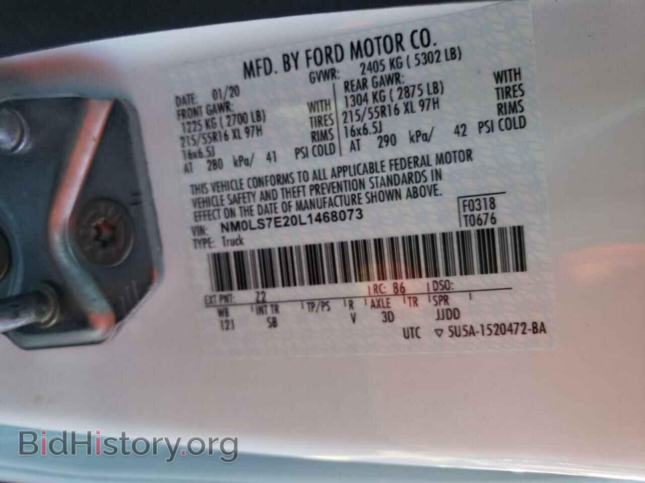 2020 FORD TRANSIT CO - VIN: NM0LS7E20L1468073 - Photo 10