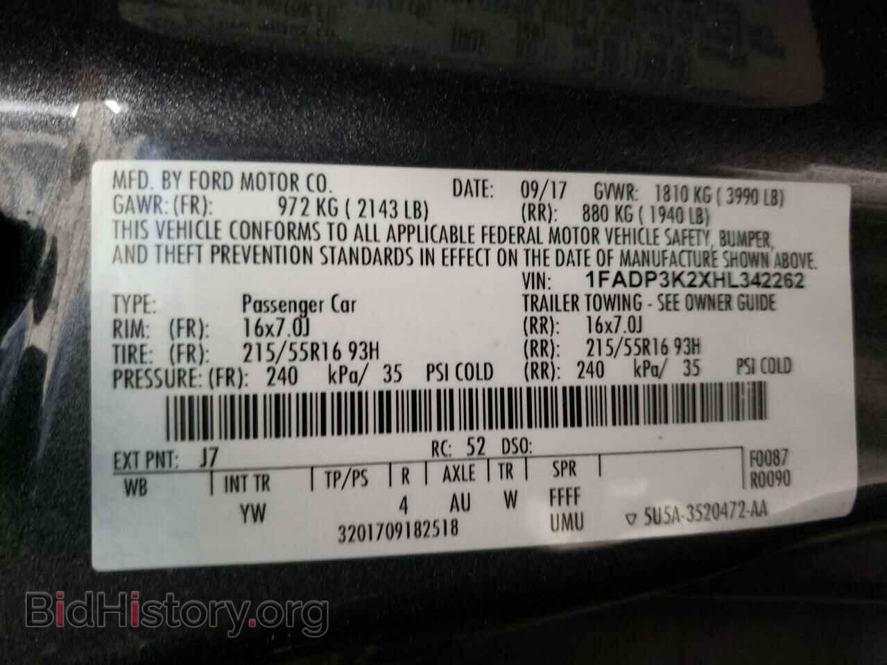 2017 FORD FOCUS - VIN: 1FADP3K2XHL342262 - Фото 10