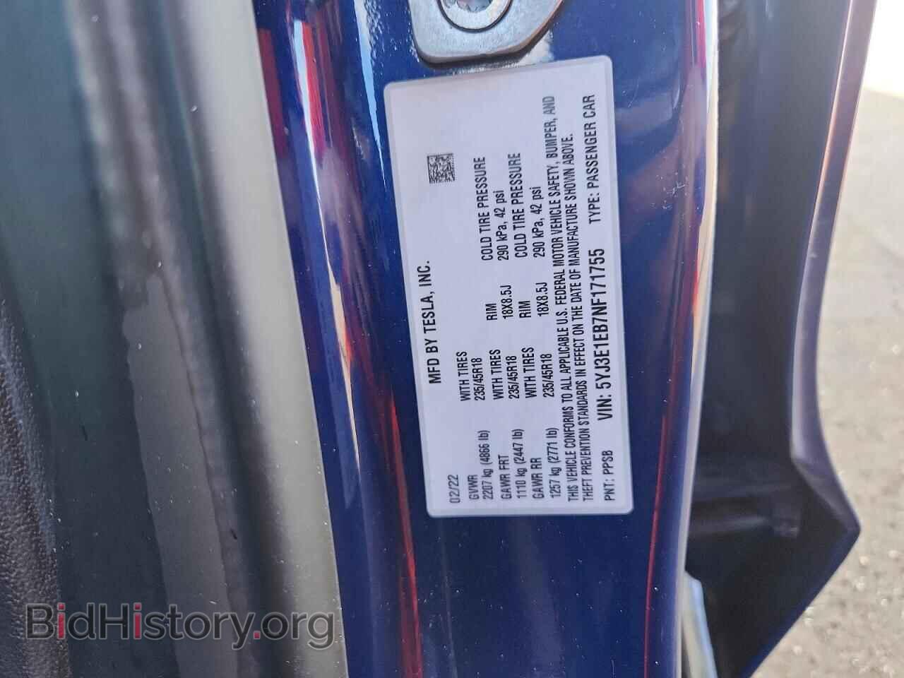 2022 TESLA MODEL 3 - VIN: 5YJ3E1EB7NF171755 - Photo 12