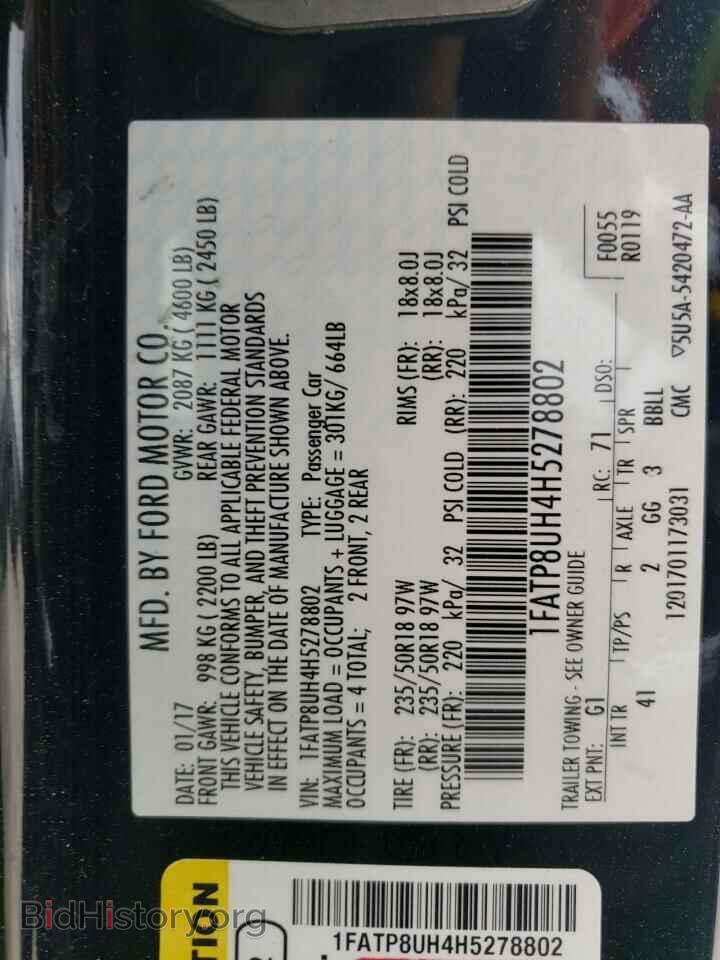 2017 FORD ALL Models - VIN: 1FATP8UH4H5278802 - Фото 12