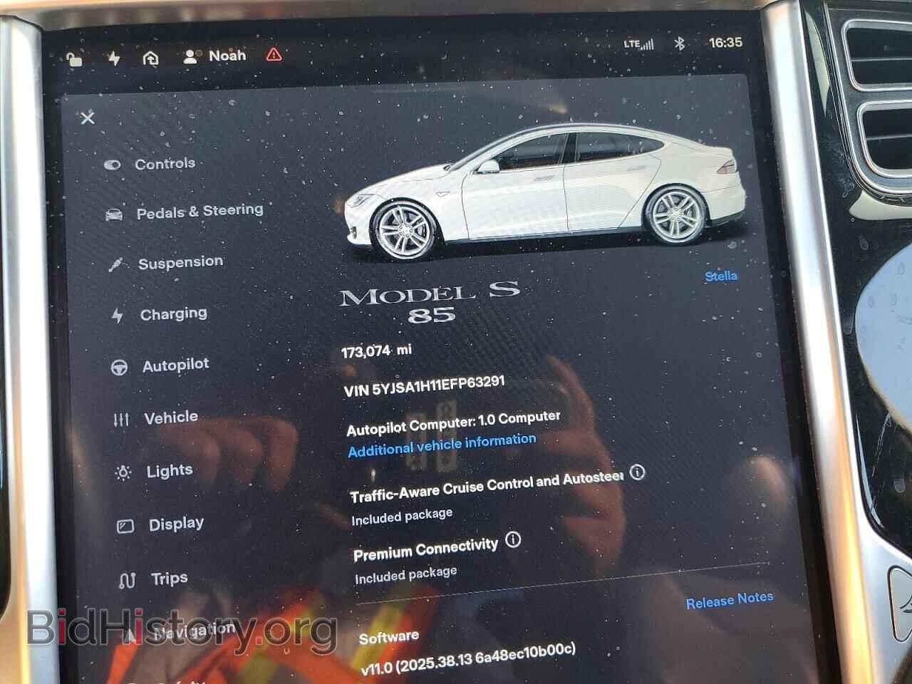 2014 TESLA MODEL S - VIN: 5YJSA1H11EFP63291 - Фото 9