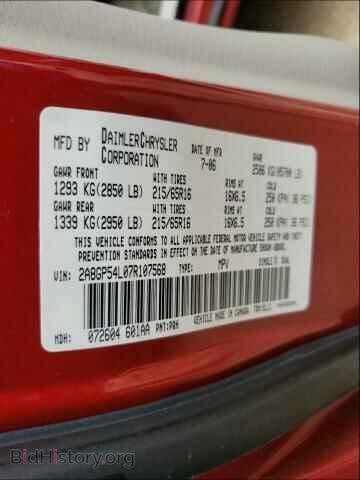 2007 CHRYSLER MINIVAN - VIN: 2A8GP54L07R107568 - Фото 10
