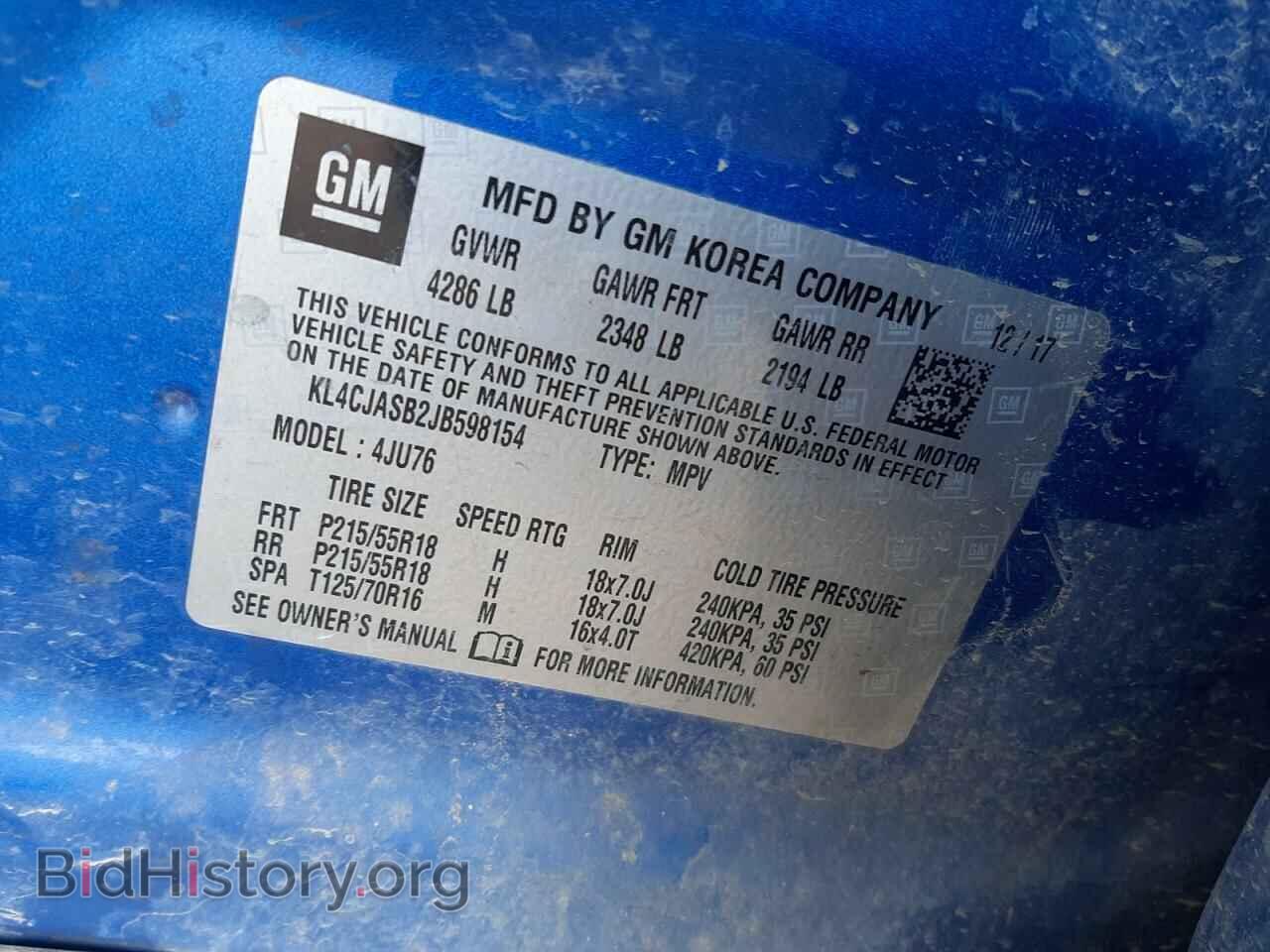 2018 BUICK ENCORE - VIN: KL4CJASB2JB598154 - Photo 10