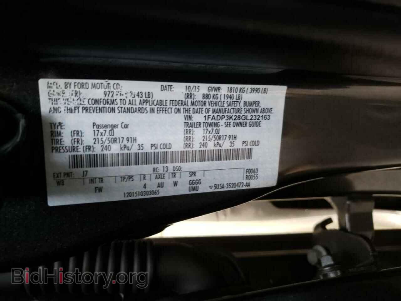 2016 FORD FOCUS - VIN: 1FADP3K28GL232163 - Фото 10