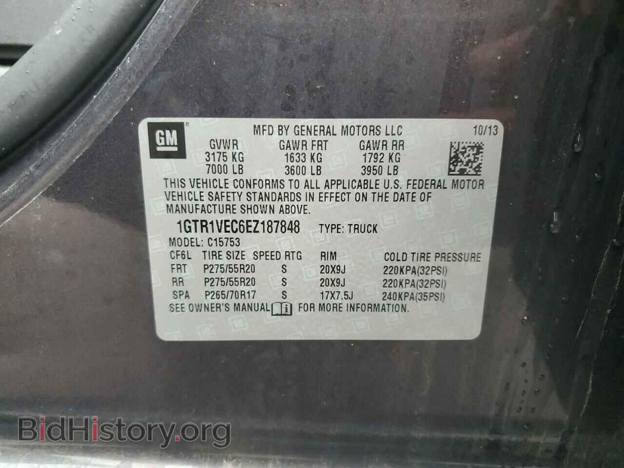 2014 GMC SIERRA - VIN: 1GTR1VEC6EZ187848 - Фото 12