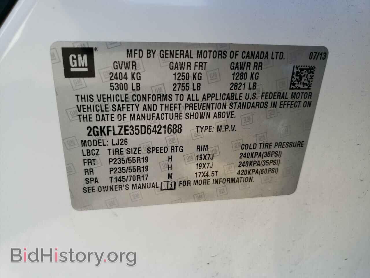 2013 GMC TERRAIN - VIN: 2GKFLZE35D6421688 - Photo 12