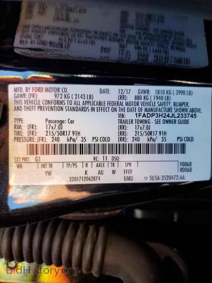 2018 FORD FOCUS - VIN: 1FADP3H24JL233745 - Фото 13