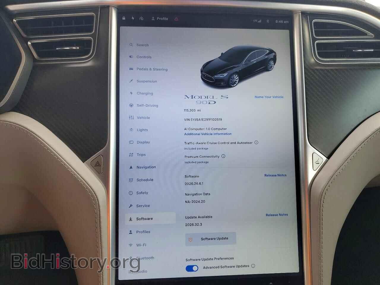2015 TESLA MODEL S - VIN: 5YJSA1E21FF102519 - Photo 9
