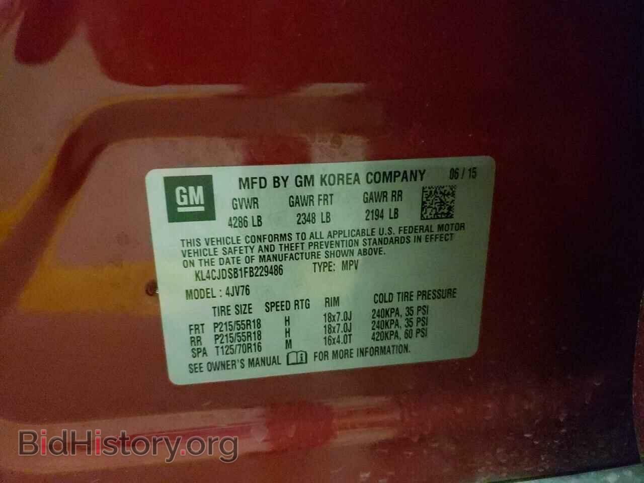 2015 BUICK ENCORE - VIN: KL4CJDSB1FB229486 - Фото 10