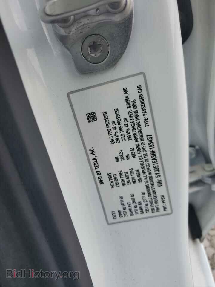 2022 TESLA MODEL 3 - VIN: 5YJ3E1EA3NF153437 - Фото 13
