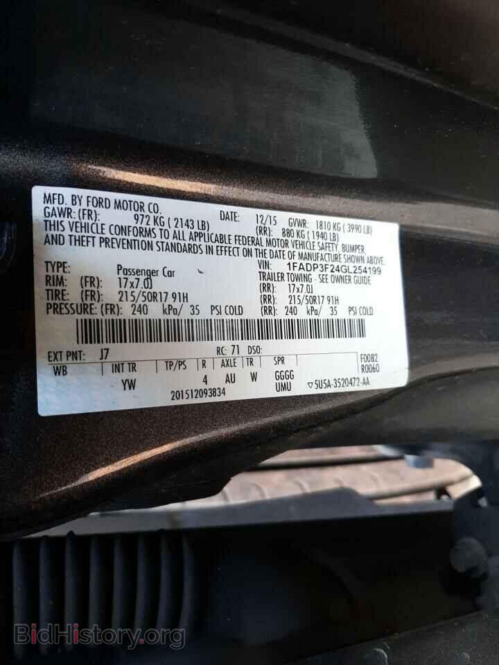 2016 FORD FOCUS - VIN: 1FADP3F24GL254199 - Фото 10