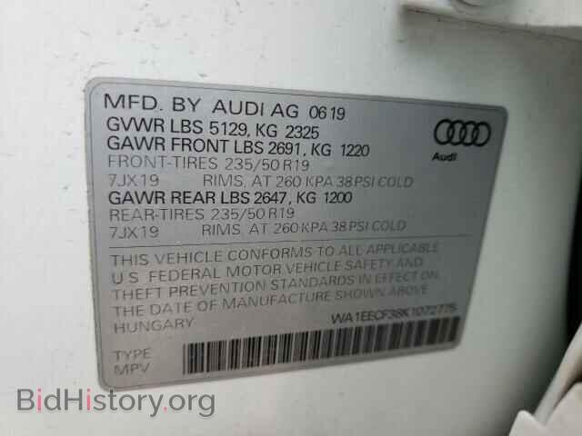 2019 AUDI Q3 - VIN: WA1EECF38K1072775 - Фото 10