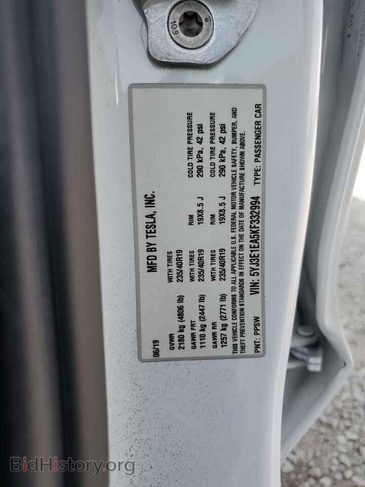 2019 TESLA MODEL 3 - VIN: 5YJ3E1EA5KF332994 - Photo 12