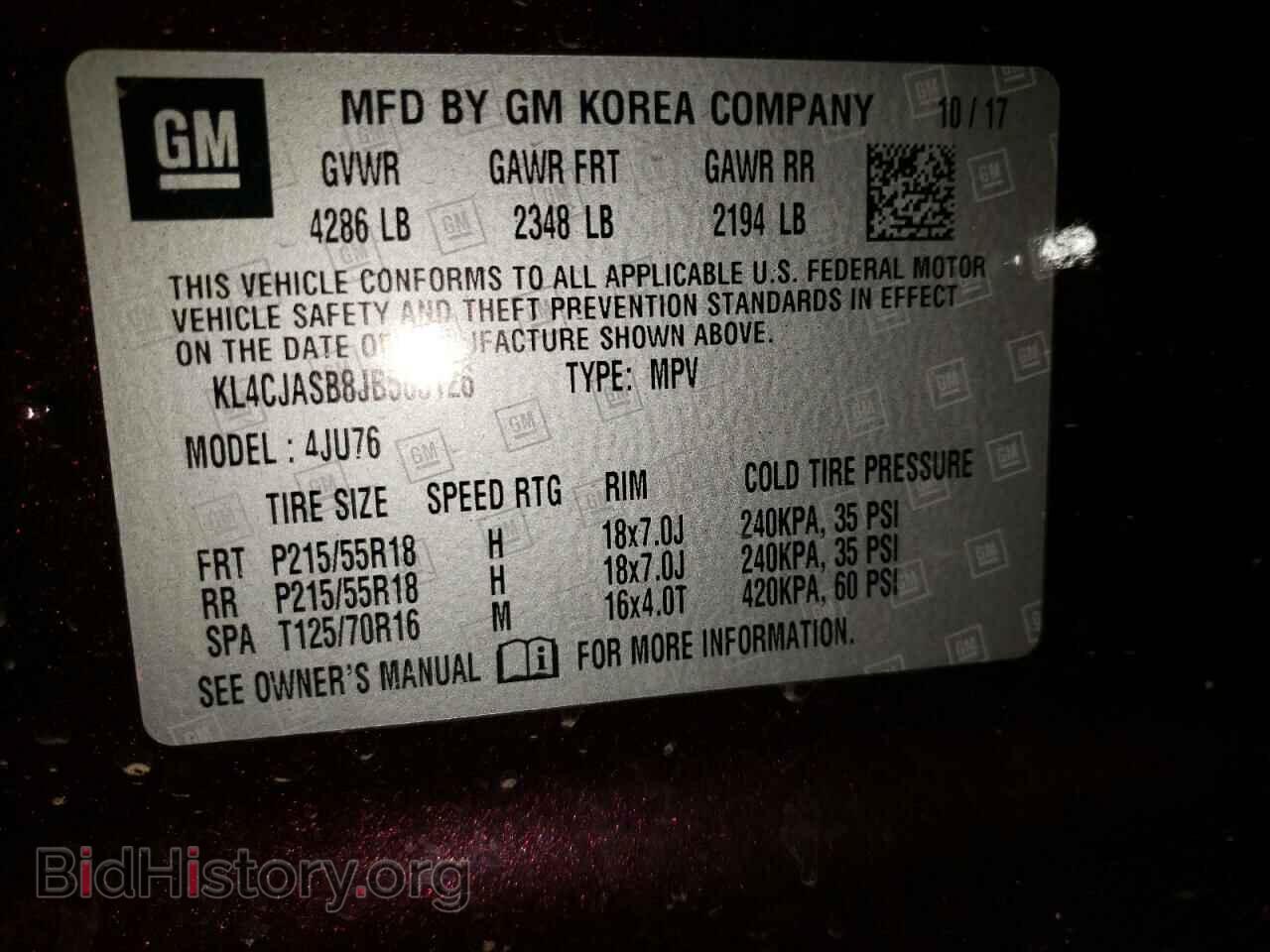 2018 BUICK ENCORE - VIN: KL4CJASB8JB565126 - Фото 10