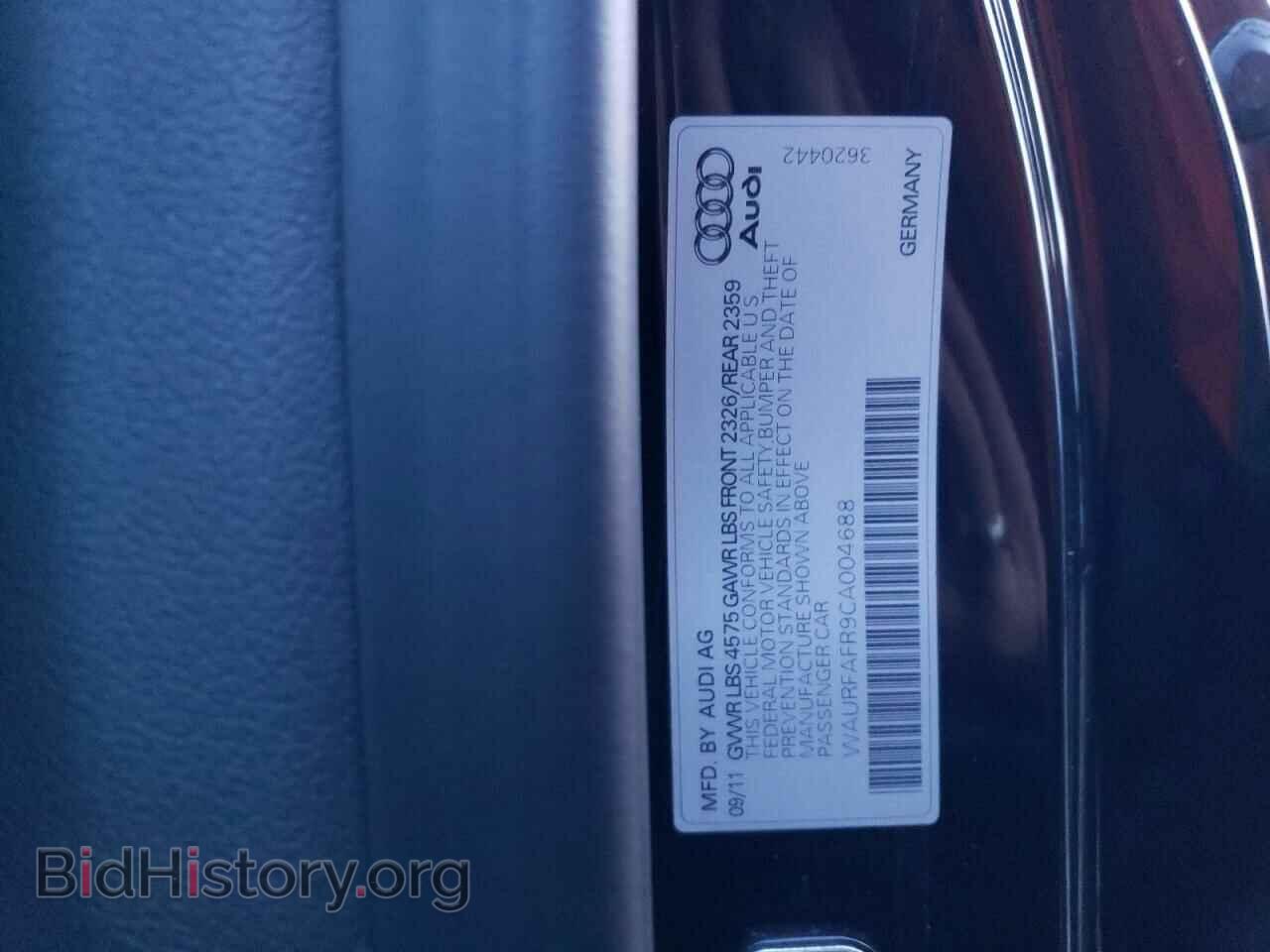 2012 AUDI A5 - VIN: WAURFAFR9CA004688 - Photo 12