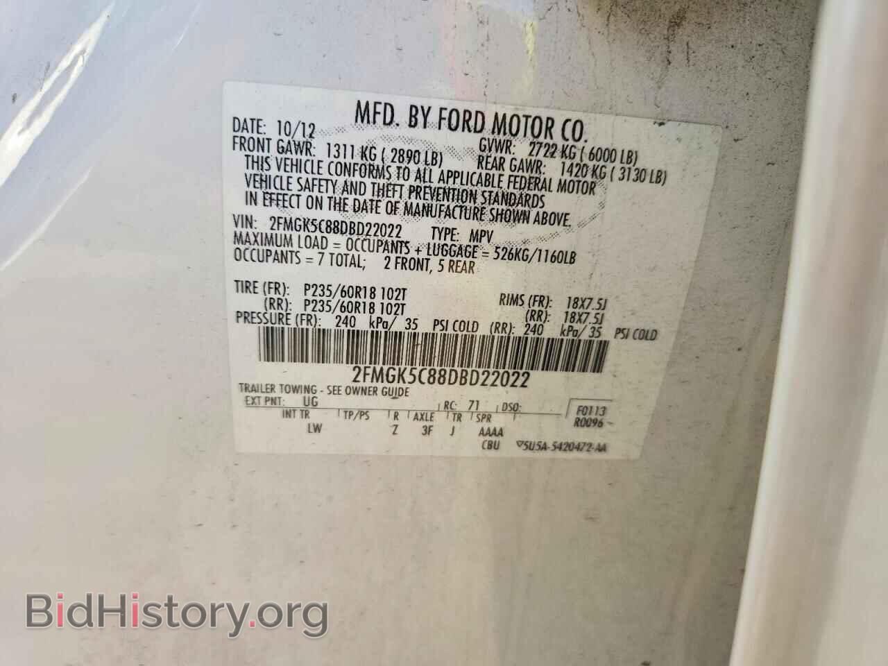 2013 FORD FLEX - VIN: 2FMGK5C88DBD22022 - Photo 13