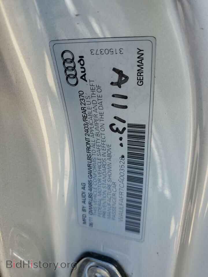 2012 AUDI A5 - VIN: WAULFAFR7CA003528 - Photo 12