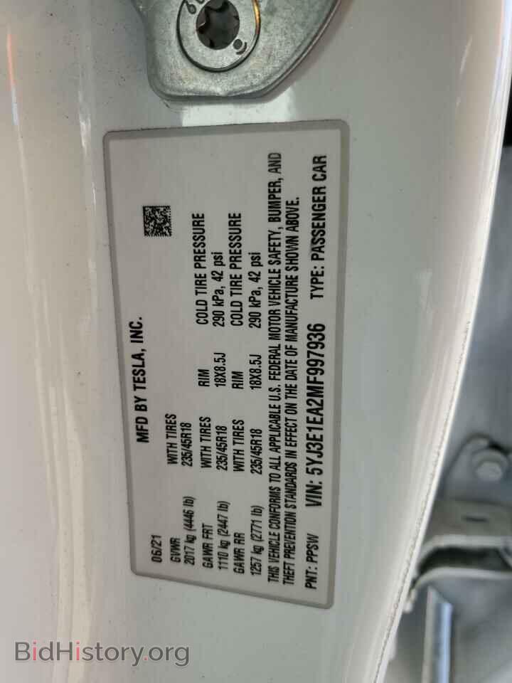 2021 TESLA MODEL 3 - VIN: 5YJ3E1EA2MF997936 - Photo 12
