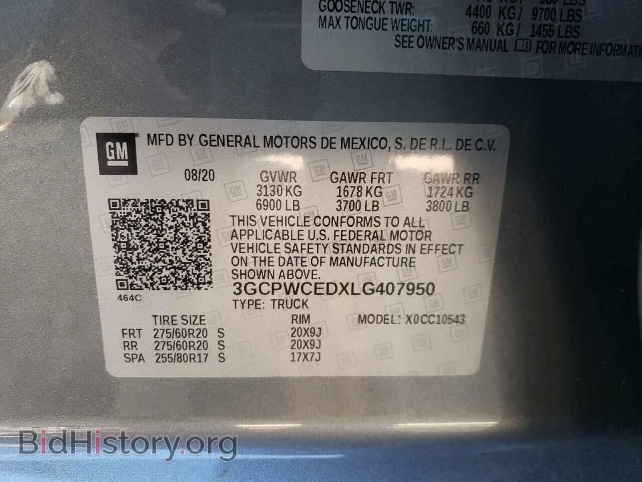2020 CHEVROLET SILVERADO - VIN: 3GCPWCEDXLG407950 - Фото 10