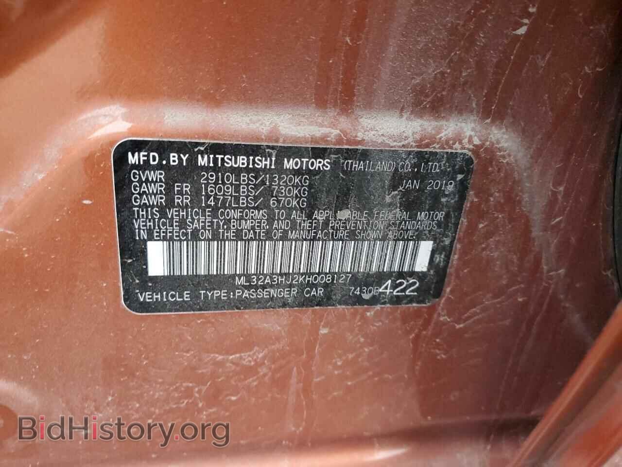 2019 MITSUBISHI MIRAGE - VIN: ML32A3HJ2KH008127 - Фото 12