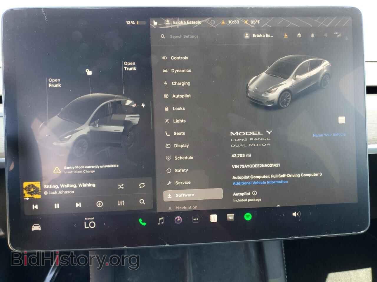 2022 TESLA MODEL Y - VIN: 7SAYGDEE2NA021421 - Фото 9