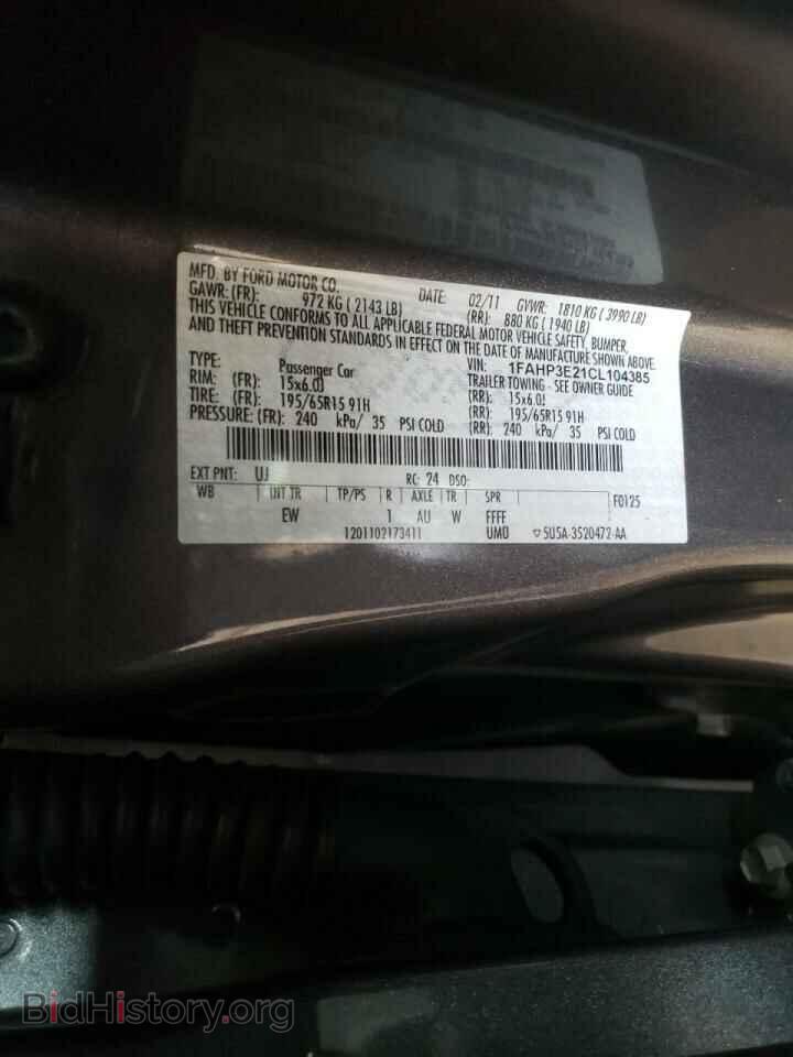 2012 FORD FOCUS - VIN: 1FAHP3E21CL104385 - Фото 10