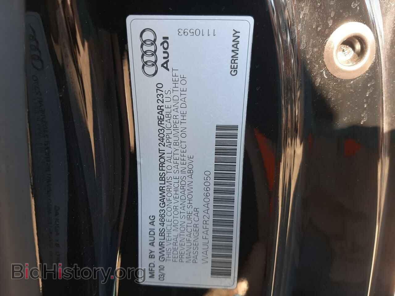 2010 AUDI A5 - VIN: WAULFAFR2AA066050 - Photo 10