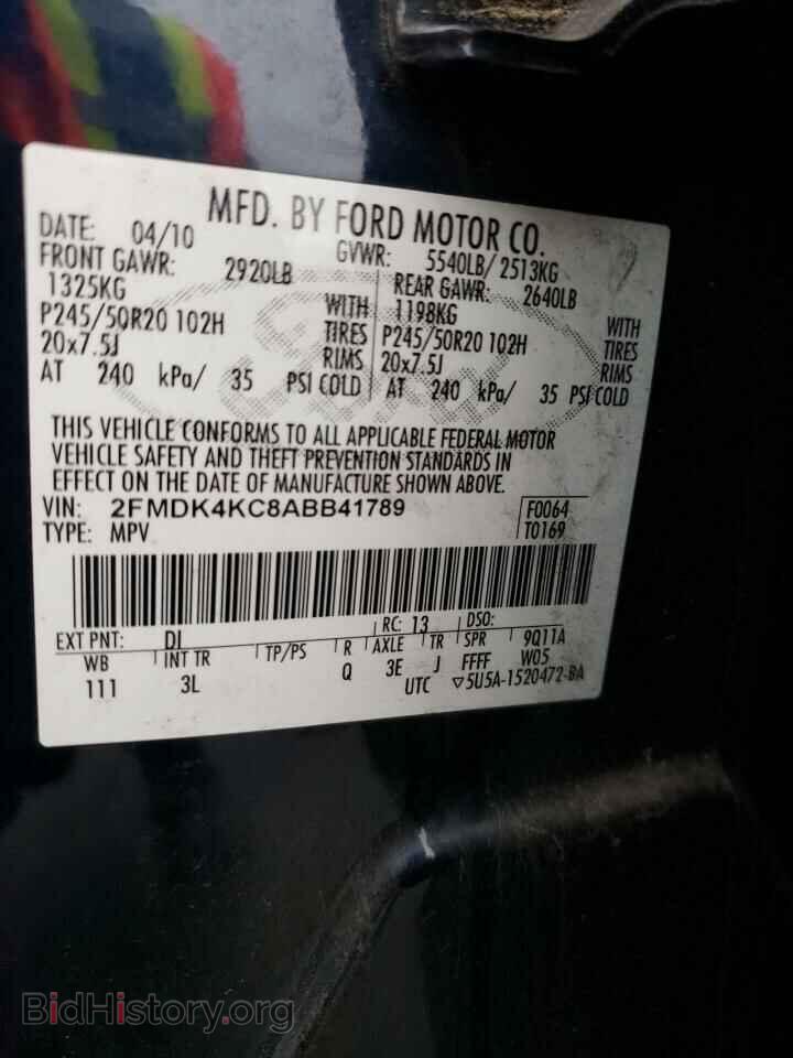 2010 FORD EDGE - VIN: 2FMDK4KC8ABB41789 - Фото 10