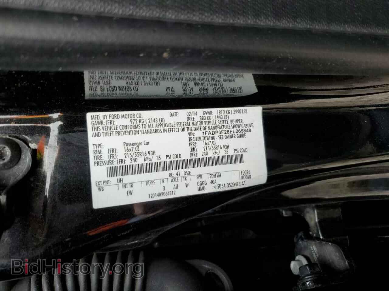 2014 FORD FOCUS - VIN: 1FADP3F28EL265848 - Фото 12