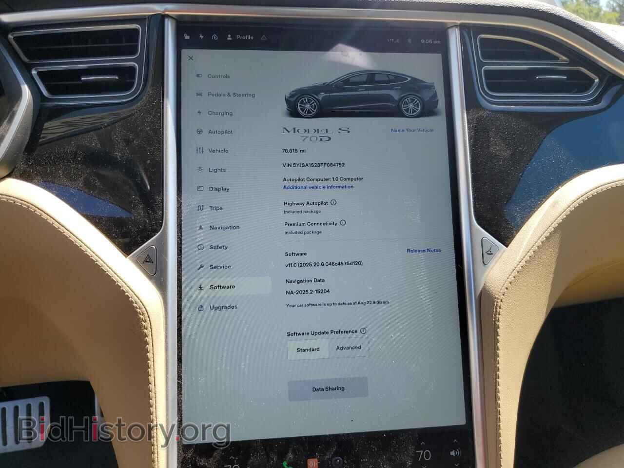 2015 TESLA MODEL S - VIN: 5YJSA1S28FF084752 - Photo 9