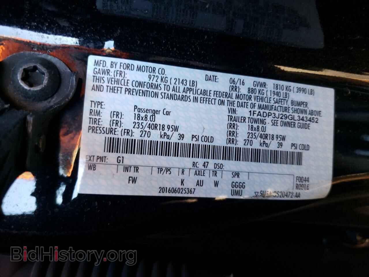 2016 FORD FOCUS - VIN: 1FADP3J29GL343452 - Фото 10