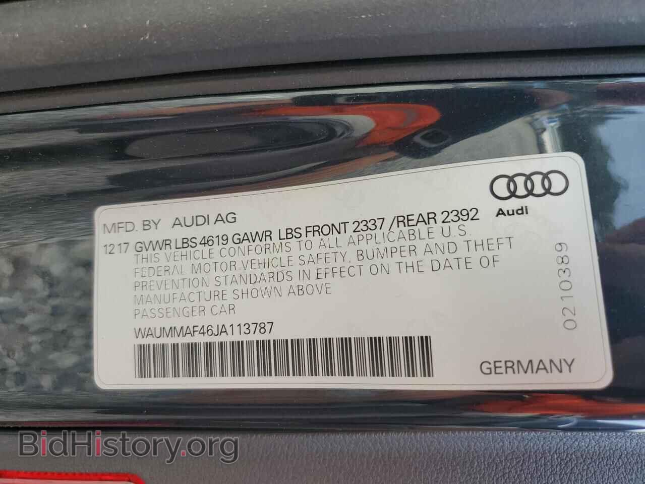 2018 AUDI A4 - VIN: WAUMMAF46JA113787 - Фото 12