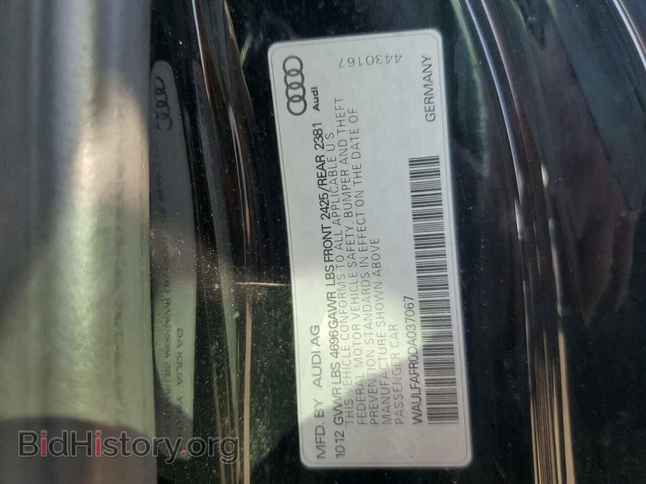 2013 AUDI A5 - VIN: WAULFAFR0DA037067 - Фото 12
