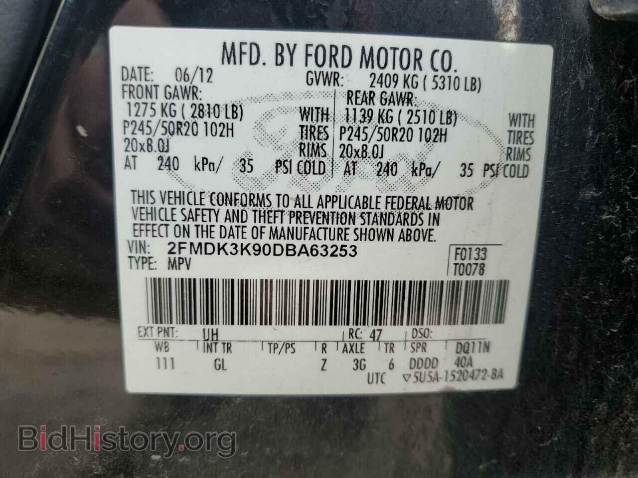 2013 FORD EDGE - VIN: 2FMDK3K90DBA63253 - Photo 13