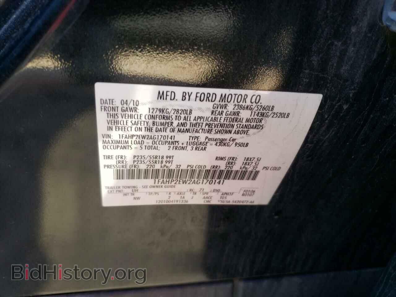 2010 FORD TAURUS - VIN: 1FAHP2EW2AG170141 - Photo 10