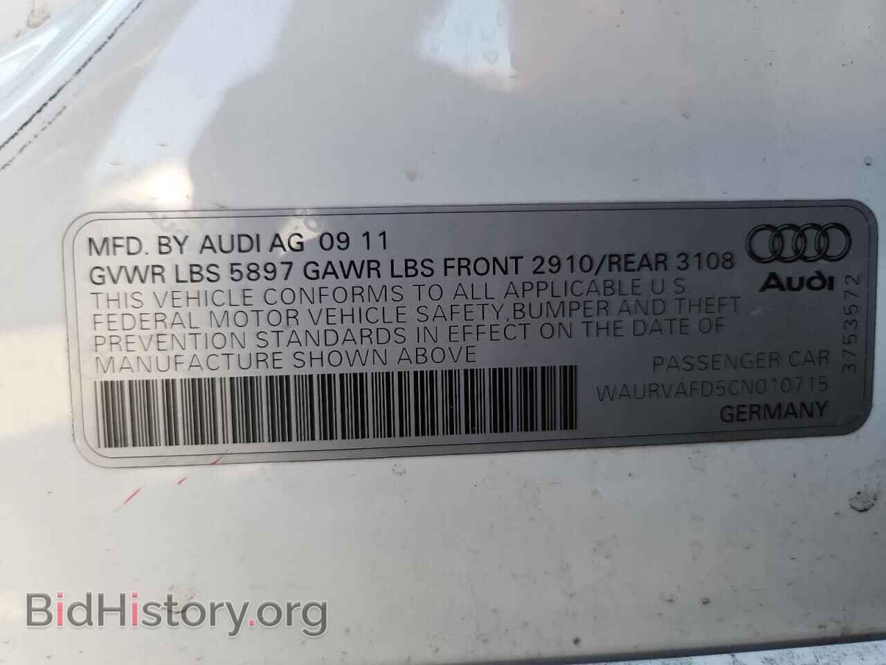 2012 AUDI A8 - VIN: WAURVAFD5CN010715 - Photo 12