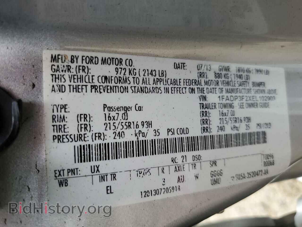 2014 FORD FOCUS - VIN: 1FADP3F2XEL102909 - Фото 13