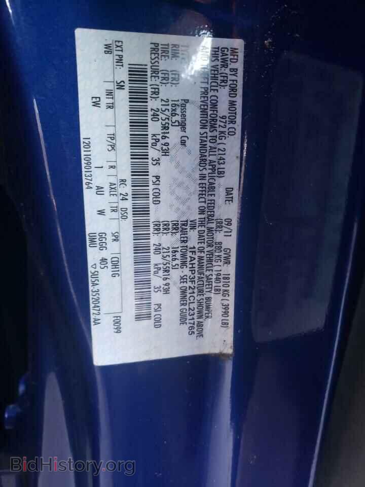 2012 FORD FOCUS - VIN: 1FAHP3F21CL231765 - Фото 10