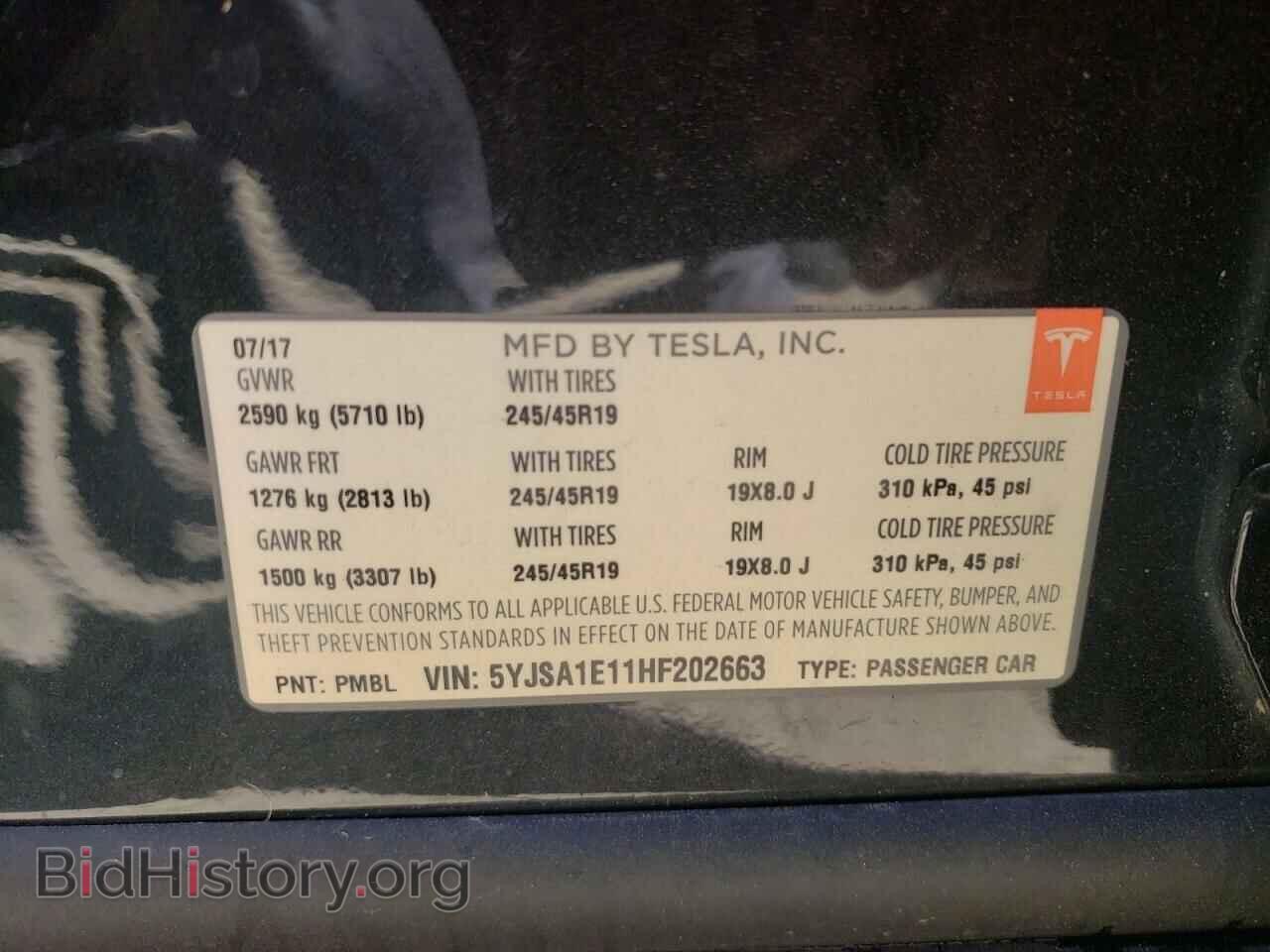2017 TESLA MODEL S - VIN: 5YJSA1E11HF202663 - Photo 13