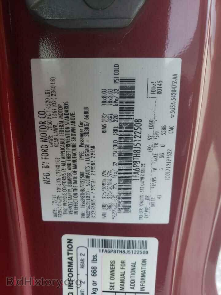 2018 FORD ALL Models - VIN: 1FA6P8TH8J5122508 - Фото 13