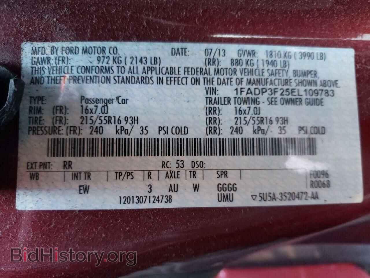 2014 FORD FOCUS - VIN: 1FADP3F25EL109783 - Фото 10