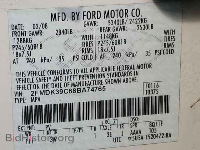 2008 FORD EDGE - VIN: 2FMDK39C68BA74765 - Photo 10
