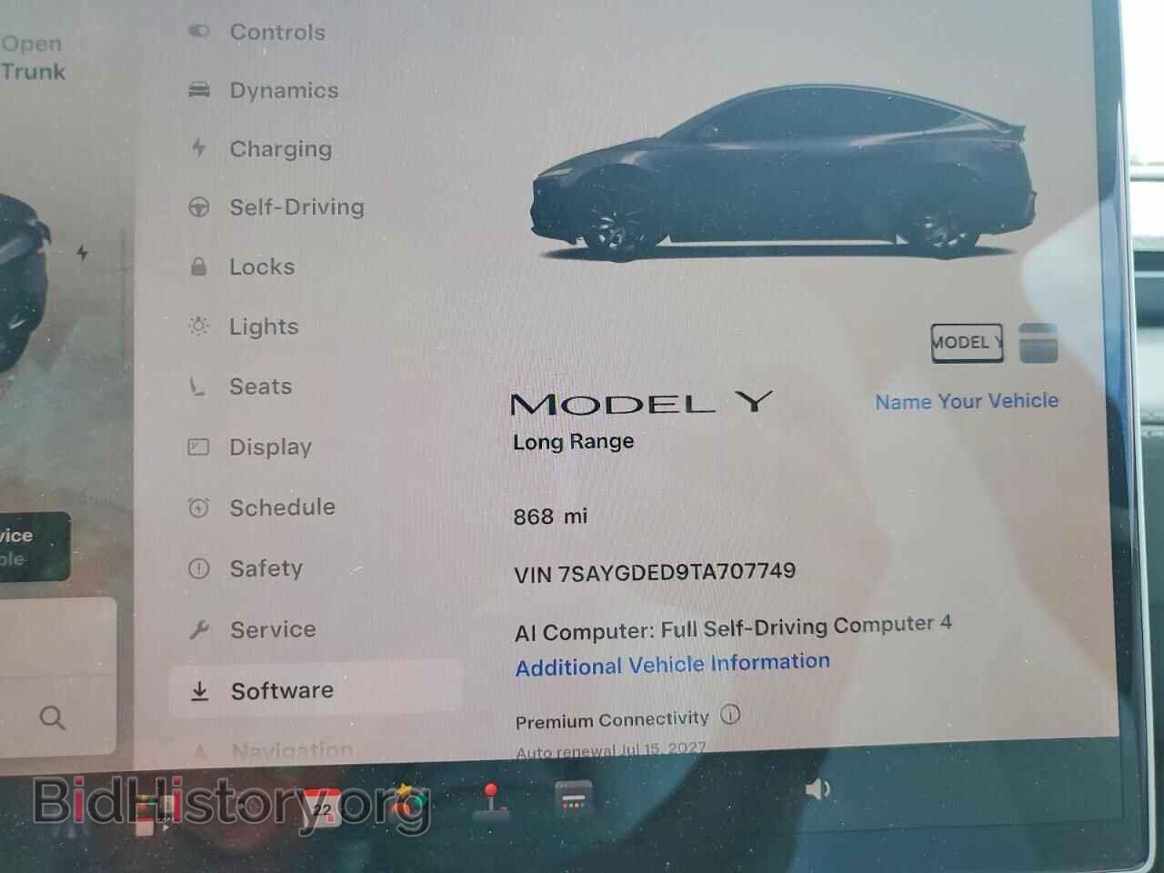 2026 Tesla MODEL Y (VIN 7SAYGDED9TA707749) — photo 9 of 16