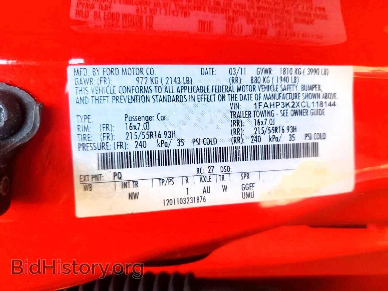 2012 FORD FOCUS - VIN: 1FAHP3K2XCL118144 - Photo 12