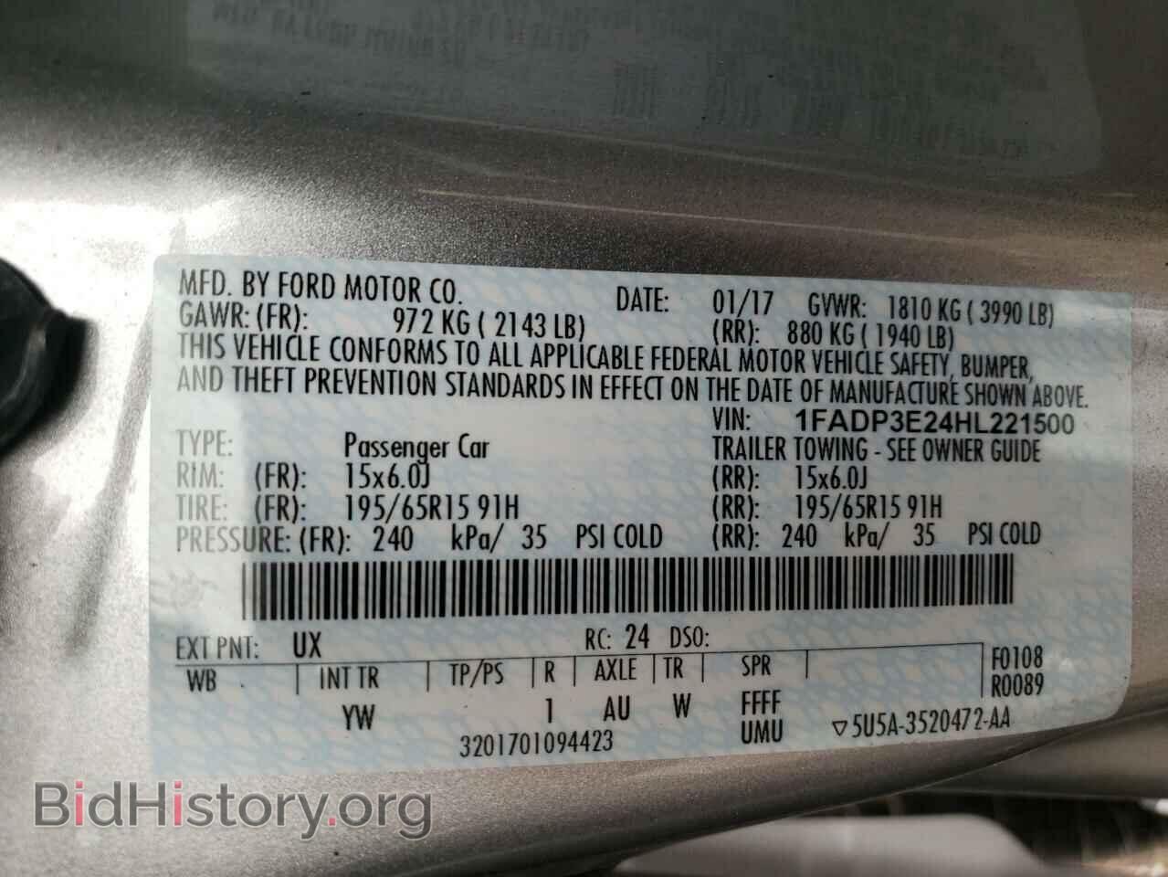2017 FORD FOCUS - VIN: 1FADP3E24HL221500 - Фото 12