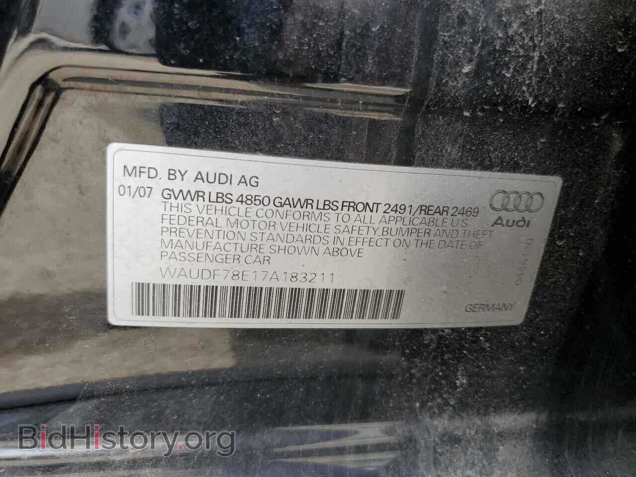 2007 AUDI A4 - VIN: WAUDF78E17A183211 - Фото 13